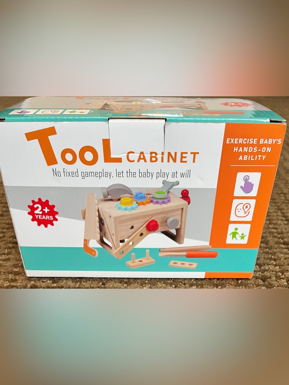 💙Tool Cabinet Wooden Activity Toy. Imaginative play. Ages 2+. EUC!💙